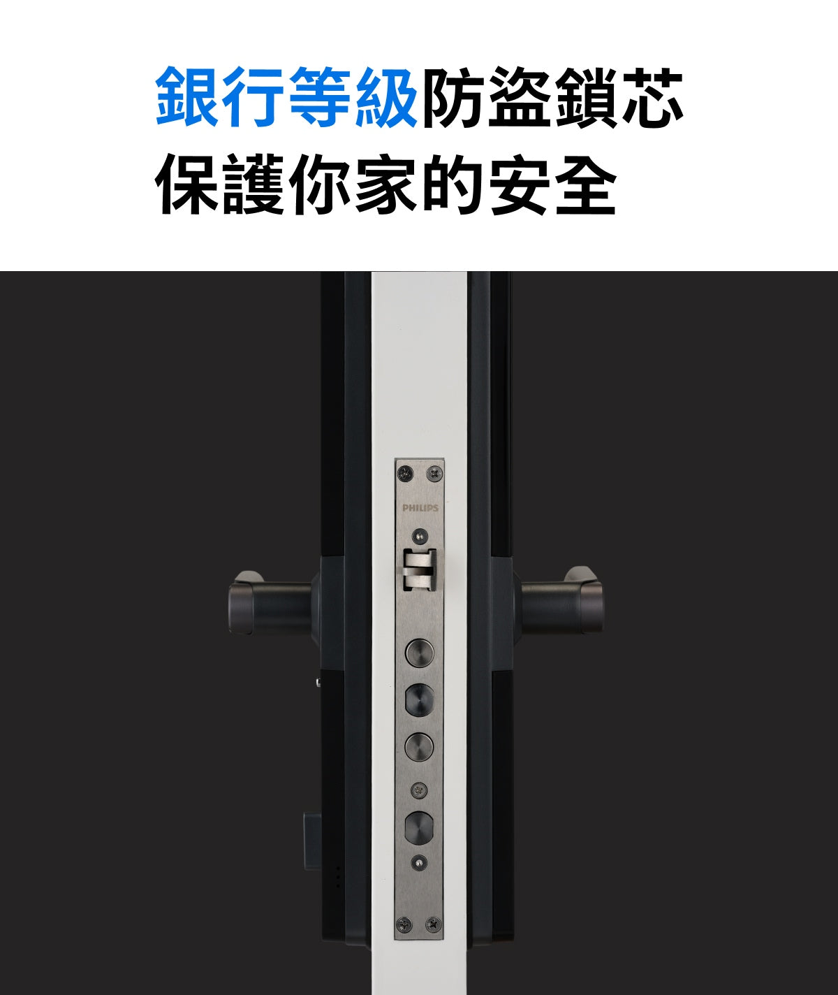 飛利浦把手式電子鎖 DDL610 銀行等級防盜鎖芯