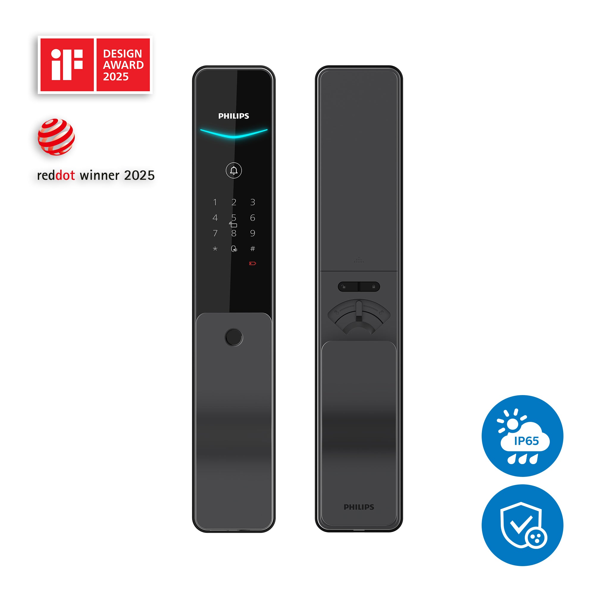 飛利浦7300-5HWS 把手式電子鎖| 指紋密碼智能門鎖